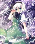  hairband katana konpaku_youmu mikazuki_sara petals short_hair sword touhou weapon white_hair 