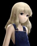  blonde_hair blue_eyes flat_chest naked_overalls original overalls realistic siraha 