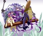  animal_ears barasuishou boots cat_ears cat_tail crystal dress eyepatch glasses highres kunkun leaf leaves purple_hair rozen_maiden sasa_ichi ssss stuffed_animal stuffed_toy tail thigh-highs thigh_boots thighhighs whip 