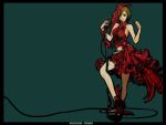  bad_id cuffs feathers handcuffs highres meiko skirt solo tomatika vocaloid 