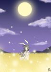  bunny_ears field full_moon kanon kawasumi_mai meitou_muku moon night rabbit_ears 