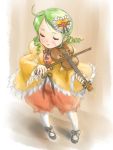  closed_eyes dress drill_hair ginjyasei green_hair instrument kanaria rozen_maiden violin 