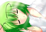  antenna green_hair midori_(misuriru8) midori_(pixiv76139) short_hair sleeping solo touhou white_shirt wriggle_nightbug 