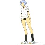  blue_hair buruma gen gym_uniform lowres neon_genesis_evangelion oekaki red_eyes short_hair 