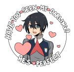  1boy bangs black_hair blue_eyes blush commentary darling_in_the_franxx english eyebrows_visible_through_hair heart highres hiro_(darling_in_the_franxx) looking_at_viewer male_focus military military_uniform necktie open_mouth pride-kun red_neckwear short_hair solo teeth transparent_background uniform 