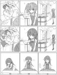  1boy 2girls admiral_(kantai_collection) asashio_(kantai_collection) comic kantai_collection kasumi_(kantai_collection) monochrome multiple_girls remodel_(kantai_collection) zeroyon_(yukkuri_remirya) 