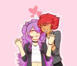  2girls alternate_costume animal_ears camilla_(fire_emblem_if) cat_ears closed_eyes fire_emblem fire_emblem_if hand_holding heart hinoka_(fire_emblem_if) multiple_girls purple_hair redhead smile yuri 