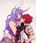  2girls animal_ears blush breasts bunny_girl bunny_tail bunnysuit camilla_(fire_emblem_if) chin_lift commentary english_commentary fire_emblem fire_emblem_if hinoka_(fire_emblem_if) image_sample multiple_girls pantyhose rabbit_ears tail tumblr_sample yuri 