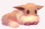  :3 brown_eyes commentary_request eevee fluffy gen_1_pokemon grey_background manino_(mofuritaionaka) no_humans pokemon pokemon_(creature) signature simple_background sitting solo 