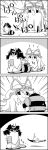  4koma animal_ears bow comic commentary_request cup emphasis_lines futatsuiwa_mamizou gap glasses greyscale hair_bow hair_brush hat hat_ribbon highres holding holding_cup leaf leaf_on_head long_hair mob_cap monochrome motion_lines no_humans pince-nez raccoon_ears raccoon_tail ribbon severed_hair shaded_face smile sparkle tail tail_brushing tani_takeshi thumbs_up touhou translation_request trembling yakumo_yukari yukkuri_shiteitte_ne yunomi 