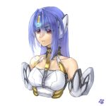  1girl android blue_hair breasts commentary_request cyborg kos-mos long_hair nyath red_eyes solo xenosaga 