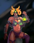  breasts copyright_request female female_only highres horn horns large_breasts linkzelda41 seris seris_(paladins) solo 