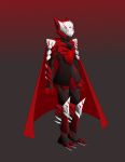  1girl alternate_form blank_eyes cape claws creature crossover demon_girl devil_may_cry devil_trigger grey_eyes grey_eyes red_cape ruby_rose rwby silverblur100 white_eyes 