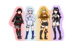  alternate_costume alternate_universe black_hair blake_belladonna blonde_hair blue_eyes cape commentary grey_eyes long_hair multicolored_hair multiple_girls naruto naruto_shippuuden ninja red_cape redhead ruby_rose rwby scar scar_across_eye stacky422 violet_eyes weiss_schnee white_hair yang_xiao_long yellow_eyes 