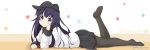  1girl akatsuki_(kantai_collection) black_hat black_legwear black_skirt character_name flat_cap hat heart kantai_collection long_hair long_sleeves miicha pantyhose pleated_skirt purple_hair remodel_(kantai_collection) school_uniform serafuku skirt smile solo star twitter_username violet_eyes 