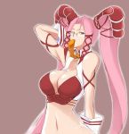  .hack//g.u. .hack//games bad_id breasts cleavage glasses huge_breasts mouth_hold necktie pi pink_hair san_dai_wa_jou twintails 