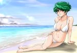  bikini feet funky-harem green_hair kobayashi_aya short_hair super_robot_wars swimsuit 