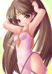  armpits brown_hair circlet fire_emblem fire_emblem:_mystery_of_the_emblem fire_emblem_mystery_of_the_emblem fire_emblem_shadow_dragon kourourin linda_(fire_emblem) linda_(fire_emblem_mystery_of_the_emblem) long_hair ponytail rope see-through skin_tight thighs 