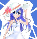  blue_hair dress hat izumi_kanata long_hair lowres lucky_star 