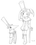  excalibur_(soul_eater) hat hat_tip monochrome soul_eater top_hat 