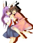  animal_ears bunny_ears holding_hands inaba_tewi mei multiple_girls reisen_udongein_inaba touhou 