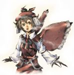  breath brown_eyes brown_hair claws cold hat mystia_lorelei short_hair solo sugaclow touhou wings winter_clothes 