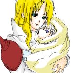  blue_eyes ceodore_harvey final_fantasy final_fantasy_iv final_fantasy_iv_the_after green_eyes lowres mother_and_baby mother_and_son oekaki pontaouka rosa_farrell silver_hair 