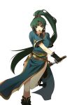  fire_emblem fire_emblem:_rekka_no_ken fire_emblem_blazing_sword green_eyes green_hair high_ponytail hiz_(pixiv) long_hair lyn lyndis_(fire_emblem) ponytail sword weapon 