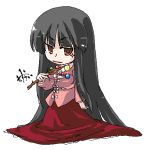 black_hair chibi houraisan_kaguya long_hair long_skirt lowres sasurai skirt tagme touhou