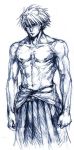  abs male monochrome sanger_zonvolt shirtless sketch solo super_robot_wars super_robot_wars_original_generation topless zengar_zombolt 