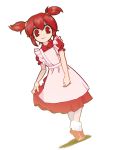  1girl apron arc_the_lad choko_(arc_the_lad) commentary_request ooo red_eyes redhead shoes short_hair short_twintails smile solo twintails 
