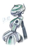  1girl back character_name ikanomaru l3-37 mechanical_arm no_humans robot robotic_legs simple_background solo solo:_a_star_wars_story star_wars white_background 