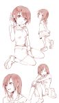  1girl breasts closed_mouth commentary_request dress kairi_(kingdom_hearts) kingdom_hearts kingdom_hearts_i kingdom_hearts_ii medium_hair ramochi_(auti) school_uniform short_hair skirt socks solo younger 
