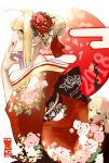 1girl ahoge blonde_hair breasts commentary_request fate/extra fate/grand_order fate_(series) green_eyes japanese_clothes kimono large_breasts nero_claudius_(fate) nero_claudius_(fate)_(all) short_hair solo torimahera 