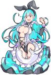  1girl alternate_costume blue_hair bow enpe frills hair_bow highres kula_diamond long_hair midriff navel red_eyes solo the_king_of_fighters 