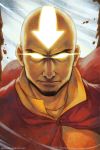  1boy aang avatar_(series) bald beard closed_mouth commentary face facial_hair glowing glowing_eyes glowing_tattoo looking_at_viewer male_focus qinni serious solo the_legend_of_korra watermark web_address 
