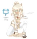  1girl alpaca_ears alpaca_suri_(kemono_friends) alpaca_tail animal_ears arm_support blonde_hair blue_eyes breath cerulean_(kemono_friends) commentary_request eyebrows_visible_through_hair floating full_body fur-trimmed_footwear fur-trimmed_sleeves fur_scarf fur_trim hair_between_eyes hand_up highres hole horizontal_pupils kemono_friends long_sleeves looking_at_viewer medium_hair neck_ribbon one_knee open_mouth outstretched_arm pantyhose pantyhose_under_shorts ribbon scarf shirt shoes shorts simple_background solo_focus spread_legs sweater_vest tail tenya v-shaped_eyebrows white_background white_legwear white_shirt 