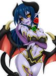  &gt;:d &gt;:p 1girl :d :p astaroth_(shinrabanshou) bare_shoulders black_detached_collar black_horns black_leotard black_sclera black_tail black_wings blue_hair blush breast_hold breasts bridal_gauntlets cowboy_shot demon demon_girl demon_horns demon_tail demon_wings detached_collar earrings elbow_gloves eyebrows_visible_through_hair fang female gloves grey_skin hair_between_eyes hand_up head_tilt heart heart_earrings highres horns jewelry kiramashi_(satsujinki) legs leotard long_hair naughty_face navel navel_cutout neck open_mouth pointy_ears purple_bridal_gauntlets purple_footwear purple_tongue red_wings revealing_clothes shinrabanshou simple_background single_thighhigh slit_pupils smile solo standing strapless strapless_leotard succubus tail thigh-highs tongue tongue_out white_background wings yellow_eyes 