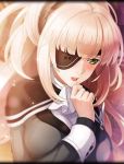  aphrodite_(phantom_of_the_kill) artist_request black_capelet blonde_hair blush breasts capelet eyepatch green_eyes large_breasts long_hair official_art open_mouth phantom_of_the_kill 