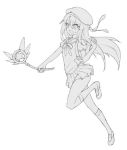  1girl character_request fate/grand_order fate_(series) long_hair lowres monochrome ribbon sketch socks solo tagme waero 