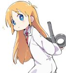  1girl blue_eyes ixy labcoat long_hair necktie nichijou orange_hair professor_shinonome tagme winding_key 