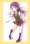  1girl character_name comic_girls highres irokawa_ruki long_hair looking_at_viewer mearian notebook purple_hair smile solo violet_eyes 