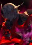 1boy antonio_salieri_(fate/grand_order) clenched_teeth cravat fate/grand_order fate_(series) gloves highres holding holding_sword holding_weapon male_focus profile red_eyes red_gloves red_neckwear sword tears teeth upper_body washizu0808 weapon white_hair 