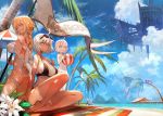 3boys 6+girls ahoge alternate_costume arjuna_(fate/grand_order) ass back_tattoo bangs beach bikini blonde_hair blue_eyes blurry blurry_background braid breasts caster_(fate/zero) choker cleavage clouds cloudy_sky collarbone day fate/grand_order fate_(series) flag flower giantess hat holding holding_flag horizon island jack_the_ripper_(fate/apocrypha) jeanne_d&#039;arc_(alter)_(fate) jeanne_d&#039;arc_(fate) jeanne_d&#039;arc_(fate)_(all) jeanne_d&#039;arc_alter_santa_lily karna_(fate) lack large_breasts leg_garter long_hair looking_at_viewer mash_kyrielight multiple_boys multiple_girls naked_overalls navel nursery_rhyme_(fate/extra) ocean one-piece_swimsuit one_eye_closed open_mouth outdoors overalls palm_tree paul_bunyan_(fate/grand_order) short_hair silver_hair single_braid sitting sky smile standing sun_hat swimsuit tan tattoo tree umbrella wet white_bikini white_choker white_flower white_hair white_swimsuit yellow_eyes 