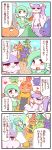  4koma blush blush_stickers comic commentary drooling gardevoir heart heart-shaped_pupils highres mienshao musical_note no_humans pokemon sableye scrafty sougetsu_(yosinoya35) sparkle symbol-shaped_pupils translation_request 