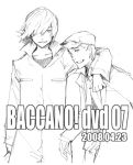  2008 2boys baccano baccano! enami_katsumi graham_spector monochrome multiple_boys shaft_(baccano) simple_background sketch 