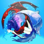  blue_hair kawazu original red_eyes underwater 
