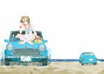  car dress hat kazuto_izumi legs mini_cooper motor_vehicle necklace ocean original sundress vehicle 