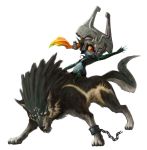  chain chains helmet highres link link_(wolf) midna nintendo official_art pointy_ears red_eyes the_legend_of_zelda twilight_princess wolf 