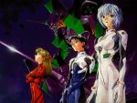  eva_00 eva_01 ikari_shinji jpeg_artifacts neon_genesis_evangelion official_art plugsuit souryuu_asuka_langley 